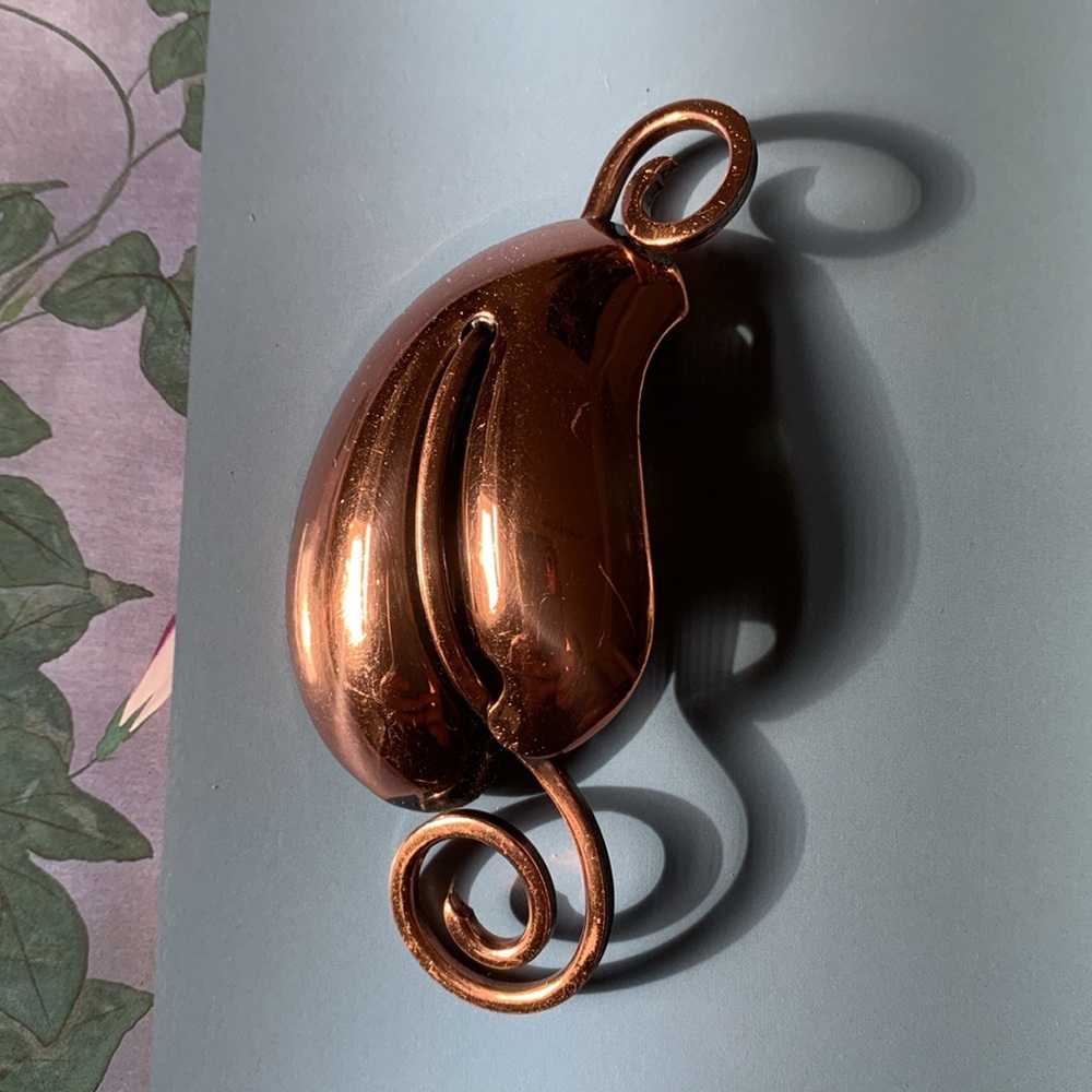 Signed Renoir Copper earring and Rame Copper Pendant set - Picture 4 of 12